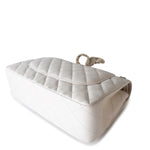 CHANEL Handbag White 21S Jumbo White Caviar Quilted Classic Flap Light Gold Hardware -Knockoff
