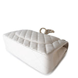 CHANEL Handbag White 21S Jumbo White Caviar Quilted Classic Flap Light Gold Hardware -Knockoff
