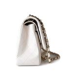 CHANEL Handbag White 21S Jumbo White Caviar Quilted Classic Flap Light Gold Hardware -Knockoff
