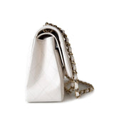 CHANEL Handbag White 21S Jumbo White Caviar Quilted Classic Flap Light Gold Hardware -Knockoff
