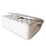 CHANEL Handbag White 21S Jumbo White Caviar Quilted Classic Flap Light Gold Hardware -Knockoff
