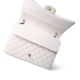 CHANEL Handbag White 22B White Caviar Quilted Maxi Classic Flap Light Gold Hardware -Knockoff
