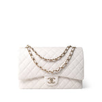 CHANEL Handbag White 22B White Caviar Quilted Maxi Classic Flap Light Gold Hardware -Knockoff
