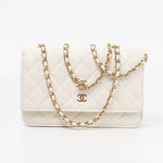 CHANEL Handbag White 22C White Caviar Quilted Wallet On Chain WOC Light Gold Hardware -Knockoff
