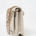 CHANEL Handbag White 22C White Caviar Quilted Wallet On Chain WOC Light Gold Hardware -Knockoff
