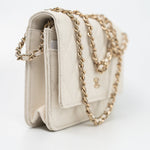 CHANEL Handbag White 22C White Caviar Quilted Wallet On Chain WOC Light Gold Hardware -Knockoff
