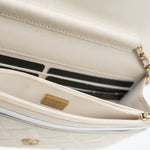 CHANEL Handbag White 22C White Caviar Quilted Wallet On Chain WOC Light Gold Hardware -Knockoff
