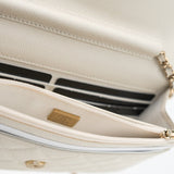 CHANEL Handbag White 22C White Caviar Quilted Wallet On Chain WOC Light Gold Hardware -Knockoff
