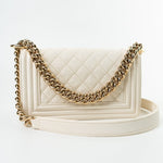 CHANEL Handbag White Caviar Quilted LeBoy Bag Small -Knockoff
