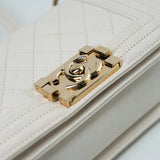 CHANEL Handbag White Caviar Quilted LeBoy Bag Small -Knockoff
