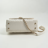 CHANEL Handbag White Caviar Quilted Small Coco Handle -Knockoff
