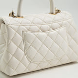 CHANEL Handbag White Caviar Quilted Small Coco Handle -Knockoff
