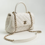 CHANEL Handbag White Caviar Quilted Small Coco Handle -Knockoff
