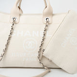 CHANEL Handbag White Chanel 22S Small Off White Deauville Shopping Bag SHW -Knockoff
