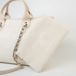 CHANEL Handbag White Chanel 22S Small Off White Deauville Shopping Bag SHW -Knockoff
