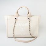 CHANEL Handbag White Chanel 22S Small Off White Deauville Shopping Bag SHW -Knockoff
