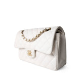 CHANEL Handbag White / Classic flap 21S White Caviar Quilted Classic Flap Small Light Gold Hardware -Knockoff
