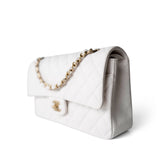 CHANEL Handbag White / classic Flap 22p White/ Ivory Caviar Quilted Classic Flap Medium Light Gold Hardware -Knockoff
