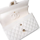 CHANEL Handbag White / classic Flap 22p White/ Ivory Caviar Quilted Classic Flap Medium Light Gold Hardware -Knockoff
