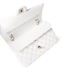 CHANEL Handbag White / classic Flap 22p White/ Ivory Caviar Quilted Classic Flap Medium Light Gold Hardware -Knockoff
