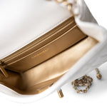 CHANEL Handbag White / Seasonal 21B White Lambskin Quilted Mini Rectangular Pearl Crush Antique Gold Hardware -Knockoff
