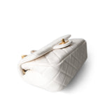 CHANEL Handbag White / Seasonal 21B White Lambskin Quilted Mini Rectangular Pearl Crush Antique Gold Hardware -Knockoff
