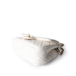 CHANEL Handbag White / Seasonal 21B White Lambskin Quilted Mini Rectangular Pearl Crush Antique Gold Hardware -Knockoff
