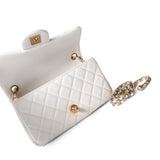 CHANEL Handbag White / Seasonal 21B White Lambskin Quilted Mini Rectangular Pearl Crush Antique Gold Hardware -Knockoff
