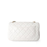 CHANEL Handbag White / Seasonal 21B White Lambskin Quilted Mini Rectangular Pearl Crush Antique Gold Hardware -Knockoff
