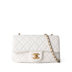 CHANEL Handbag White / Seasonal 21B White Lambskin Quilted Mini Rectangular Pearl Crush Antique Gold Hardware -Knockoff
