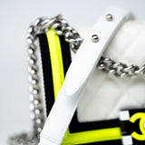 CHANEL Handbag White Small Fluo Boy Flap Nylon Quilted White Black Yellow -Knockoff
