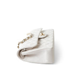 CHANEL Handbag White White Caviar Quilted Classic Flap Small Light Gold Hardware -Knockoff
