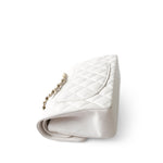 CHANEL Handbag White White Caviar Quilted Classic Flap Small Light Gold Hardware -Knockoff
