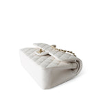 CHANEL Handbag White White Caviar Quilted Classic Flap Small Light Gold Hardware -Knockoff
