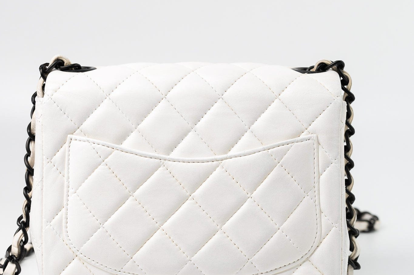 CHANEL Handbag White White Lambskin Quilted Mini Square Single Flap -Knockoff
