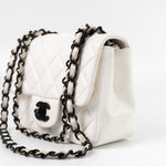 CHANEL Handbag White White Lambskin Quilted Mini Square Single Flap -Knockoff
