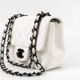 CHANEL Handbag White White Lambskin Quilted Mini Square Single Flap -Knockoff
