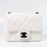 CHANEL Handbag White White Lambskin Quilted Mini Square Single Flap -Knockoff
