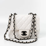 CHANEL Handbag White White Lambskin Quilted Mini Square Single Flap -Knockoff
