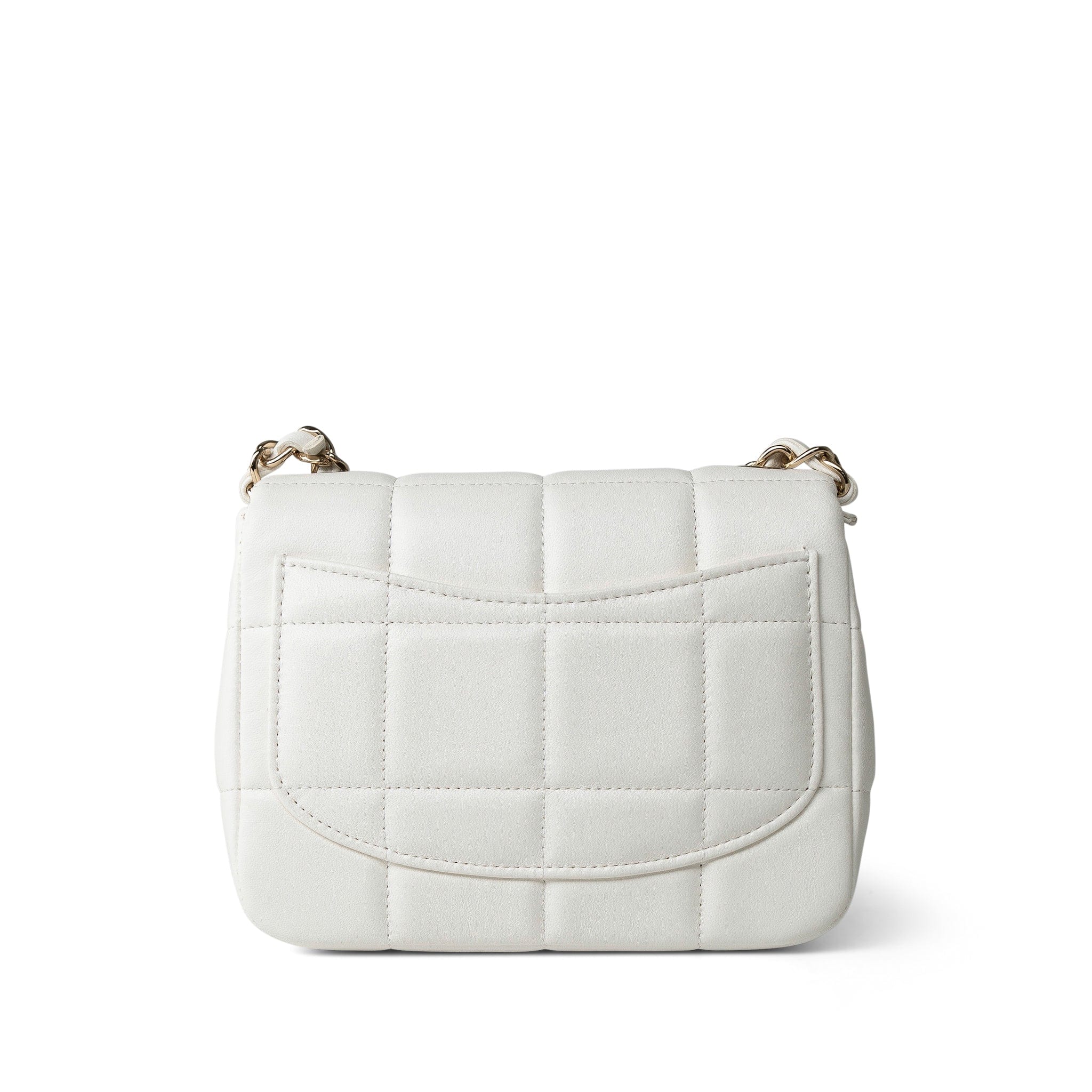 CHANEL Handbag White White Lambskin Resin Crystal Square Quilted Monacoco Mini Square Flap -Knockoff
