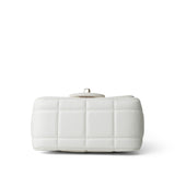 CHANEL Handbag White White Lambskin Resin Crystal Square Quilted Monacoco Mini Square Flap -Knockoff
