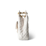 CHANEL Handbag White White Shiny Crumpled Calfskin Hobo Bag Small Aged Gold Hardware -Knockoff
