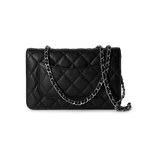 CHANEL Handbag WOC / Black Black Caviar Quilted Wallet on Chain Silver Hardware -Knockoff
