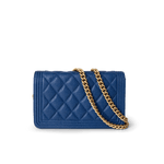 CHANEL Handbag WOC / Blue 19A Blue Caviar Quilted Boy Wallet On Chain WOC Antique Gold Hardware -Knockoff
