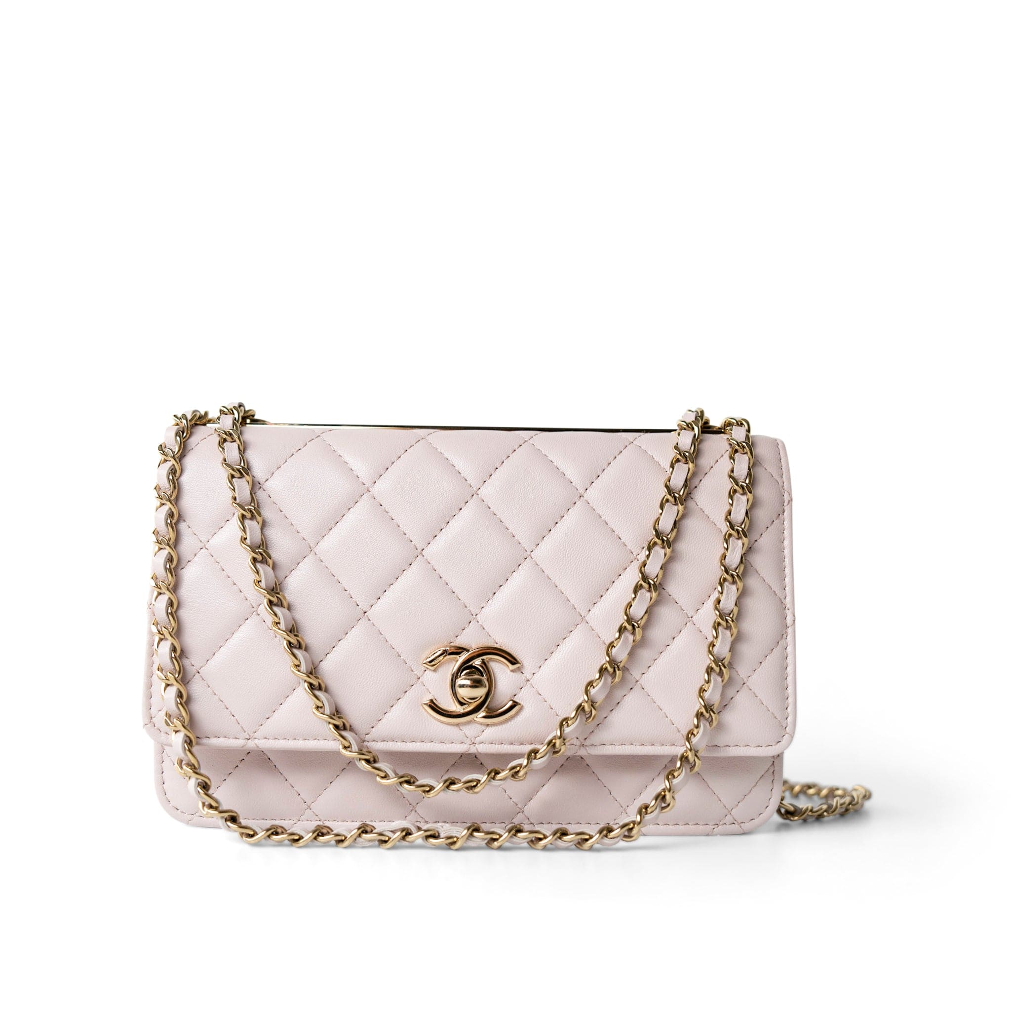 CHANEL Handbag WOC / Purple 21B Light Purple Lambskin Quilted Trendy CC Wallet on Chain WOC -Knockoff
