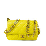 CHANEL Handbag Yellow 23C Neon Yellow Caviar Quilted Coco You Mini Flap Bag Light Gold Hardware -Knockoff
