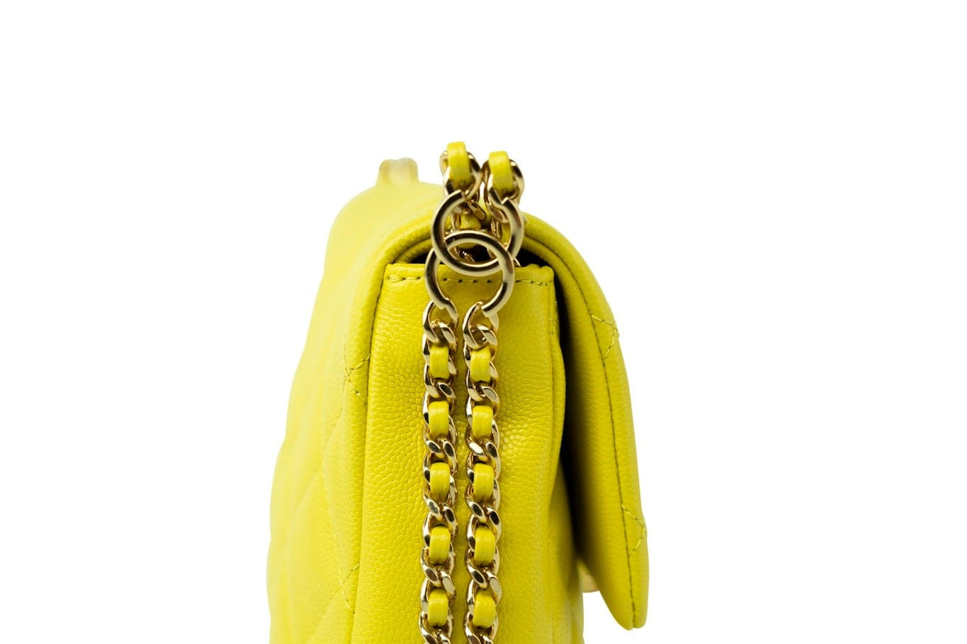 CHANEL Handbag Yellow 23C Neon Yellow Caviar Quilted Coco You Mini Flap Bag Light Gold Hardware -Knockoff
