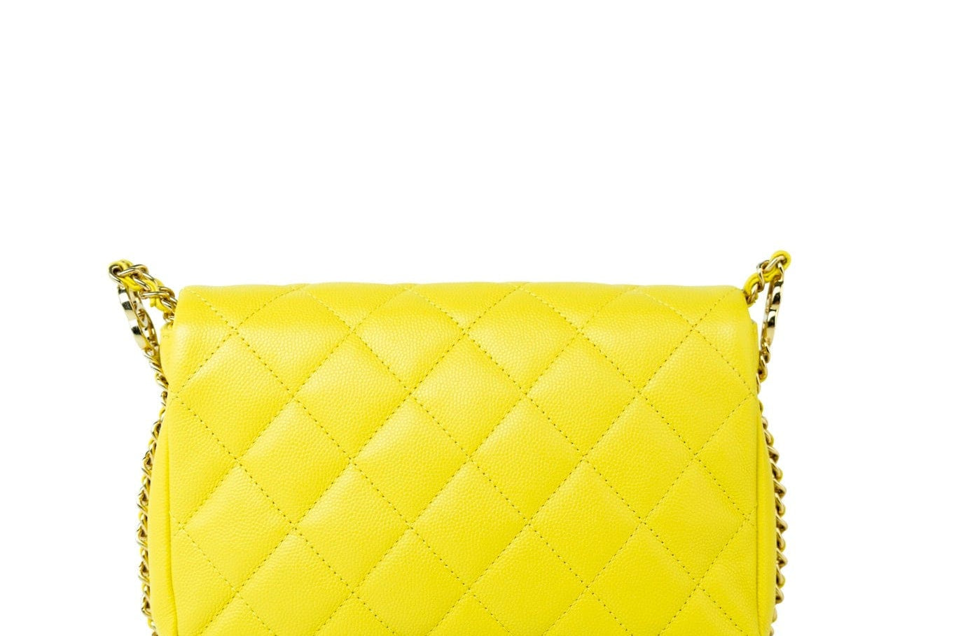 CHANEL Handbag Yellow 23C Neon Yellow Caviar Quilted Coco You Mini Flap Bag Light Gold Hardware -Knockoff
