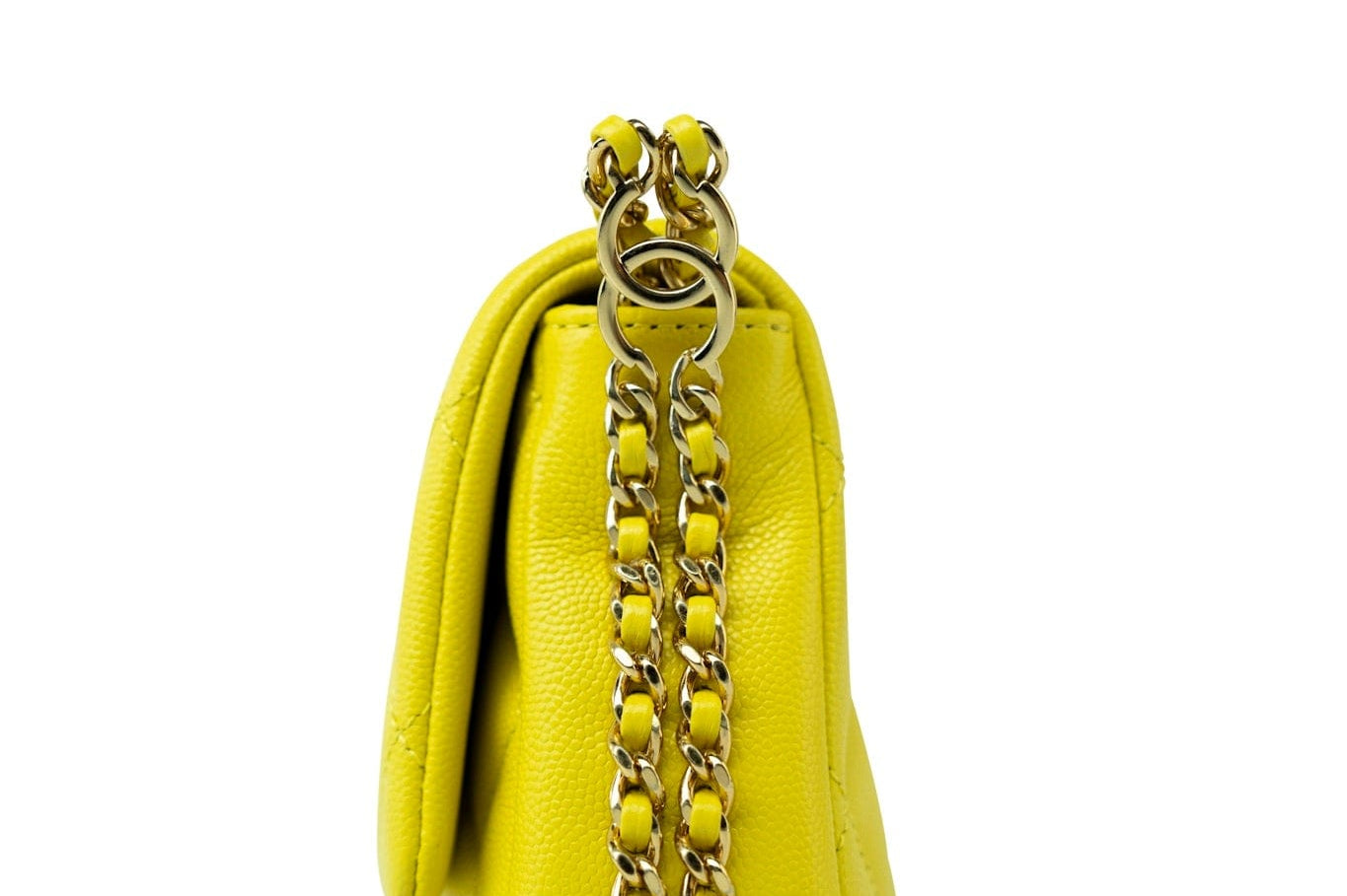 CHANEL Handbag Yellow 23C Neon Yellow Caviar Quilted Coco You Mini Flap Bag Light Gold Hardware -Knockoff
