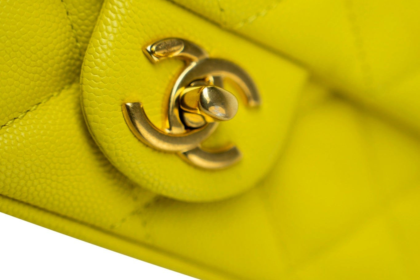 CHANEL Handbag Yellow 23C Neon Yellow Caviar Quilted Coco You Mini Flap Bag Light Gold Hardware -Knockoff
